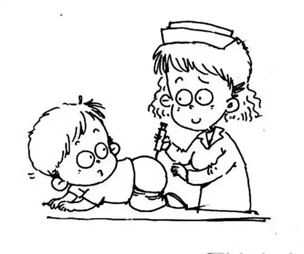 打针的小孩简笔画