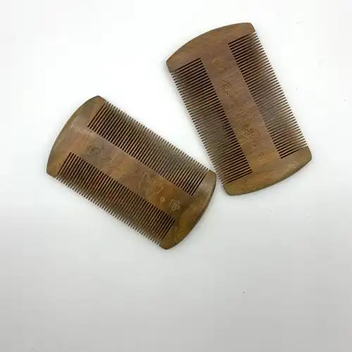绿檀木篦子梳金丝绿檀胡须梳雕花密齿去屑去虱子檀香木篦子梳批发