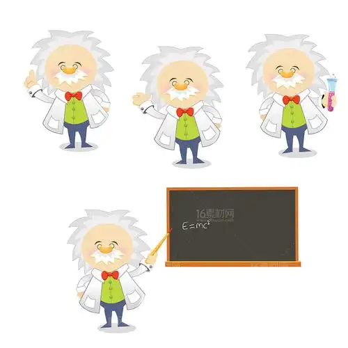 科学家老人设计矢量素材 - 素材中国16素材网