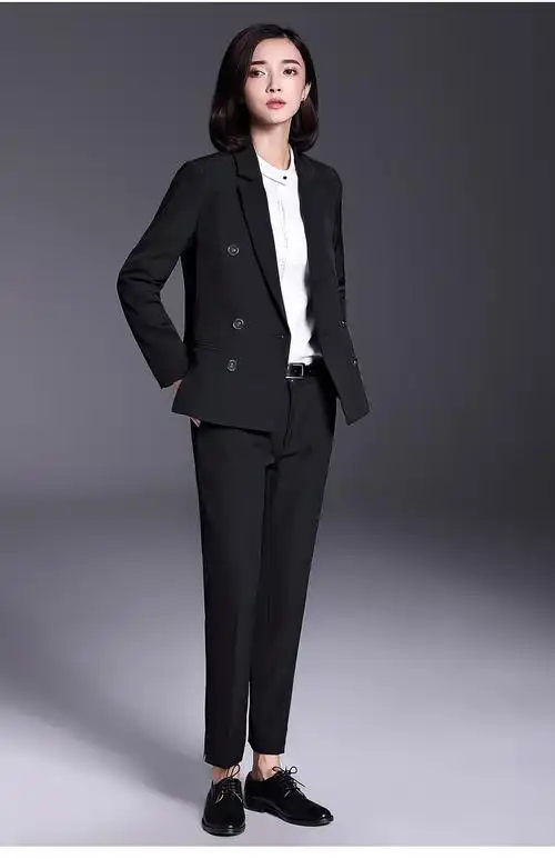 西服套装女士休闲时尚秋冬职业装女装套装长袖商务西装正装两件套
