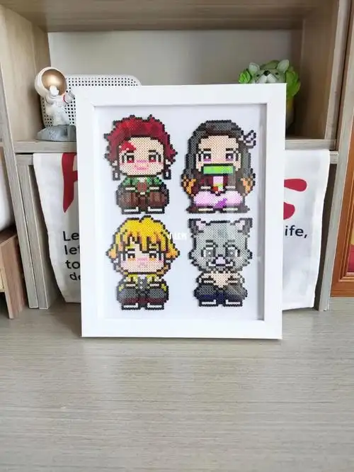 磨磨蹭蹭鬼灭四小只终于做出来了～图纸来源@拼哆拼豆pindou因为豆子