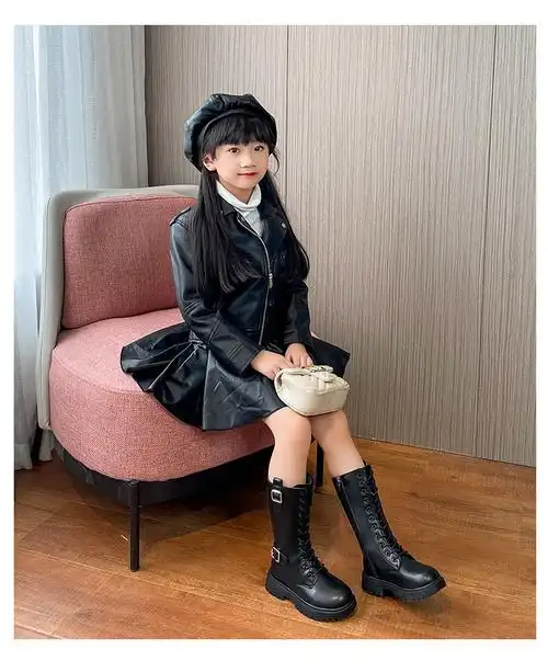 小学生靴子女孩长筒靴子儿童冬季女童长靴小高筒靴2022年秋冬新款靴 m