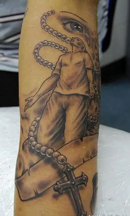 手臂悲伤和忏悔人像纹身图案 - 纹身秀