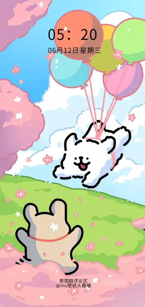 桌面 聊天背景图片 可爱卡通 简约 猫咪 狗狗 小熊 蝴蝶结 白底 清新