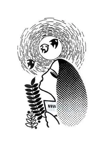 黑白点线面简笔画