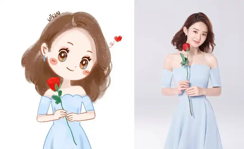 卡通q版人物插画练习-赵丽颖