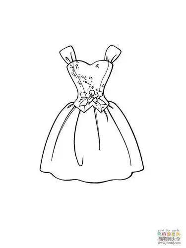 临摹晚礼服简笔画线稿公主裙子简笔画怎么