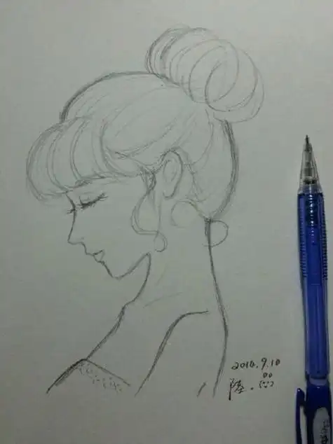 教程ω教程简笔画侧脸简笔画教程人文绘画如何画扎马尾的小女孩侧面