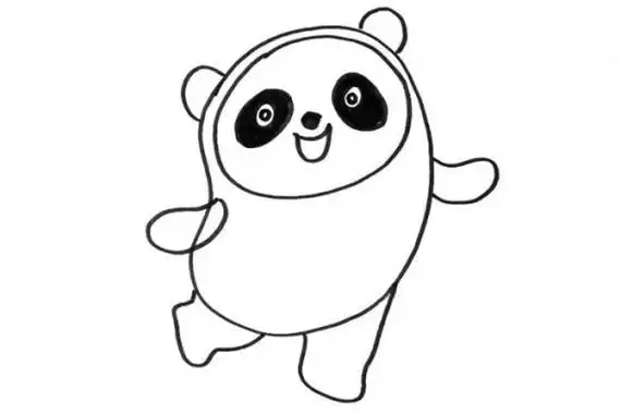 儿童简笔画,冰墩墩简笔画,彩色简笔画,简笔画图片