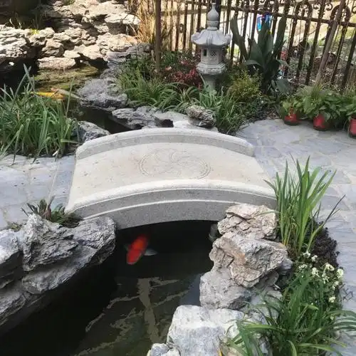 轻奢高端石拱桥庭院花园户外小桥流水石桥石栏板别墅桥板整石拱桥梅花