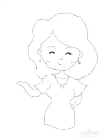 卷发妈妈幼儿简笔画