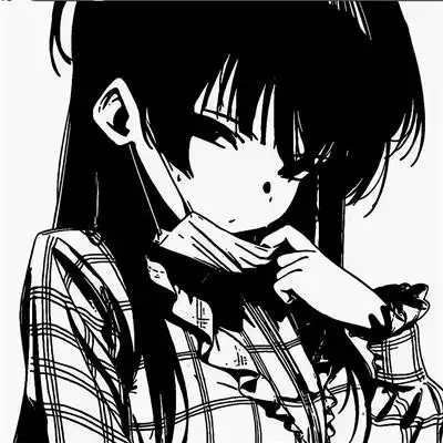 超火的日系ins风漫画头像黑白女生高清好看图片_女生动漫头像_头像屋