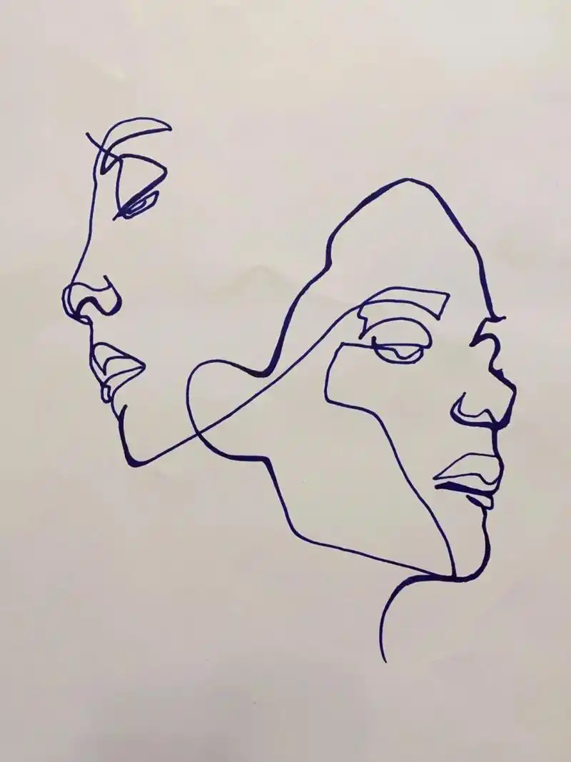 现代抽象极简线条装饰画～96 临摹的～ 麻烦好心人告诉我原作者是谁