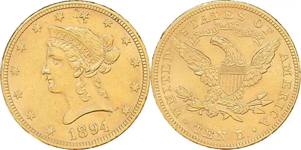 10 dollars 1894 usa