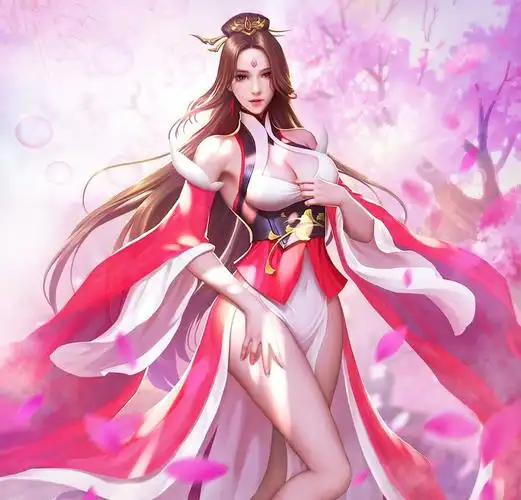 插画中国风古装3d古风美女诱人装扮