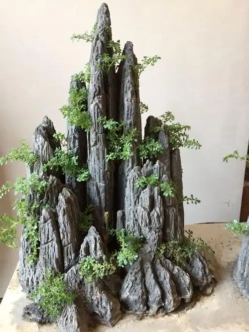 手工制造的小形假山!有人欣赏吗?