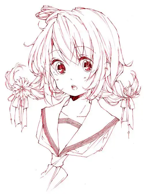 手绘插画线稿手稿黑白素材