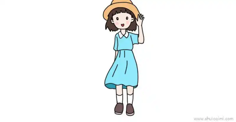 打招呼儿童画怎么画 打招呼简笔画步骤