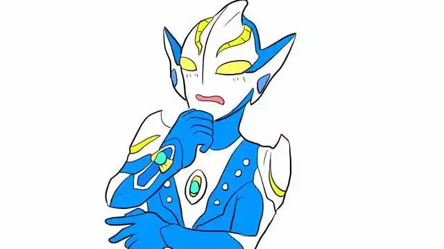 正在思考中的希卡利奥特曼儿童卡通简笔画