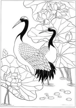 丹顶鹤简笔画 - 简单简笔画