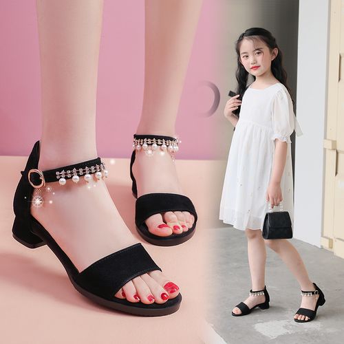 女童凉鞋2022夏季新款鞋子时尚公主鞋小学生女孩中大童儿童高跟鞋