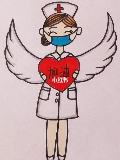 武汉白衣天使侧面简笔画