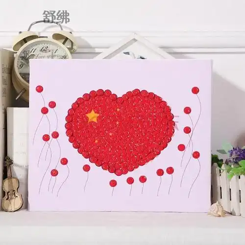 红色主题手工作品儿童纽扣画diy材料包幼儿园小学生手工制作粘贴画