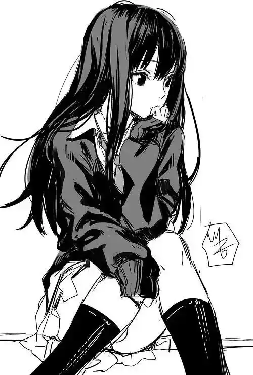 动漫 背景 黑白色系调 黑长直/ 就算你是那种连拥抱自己都舍不得太