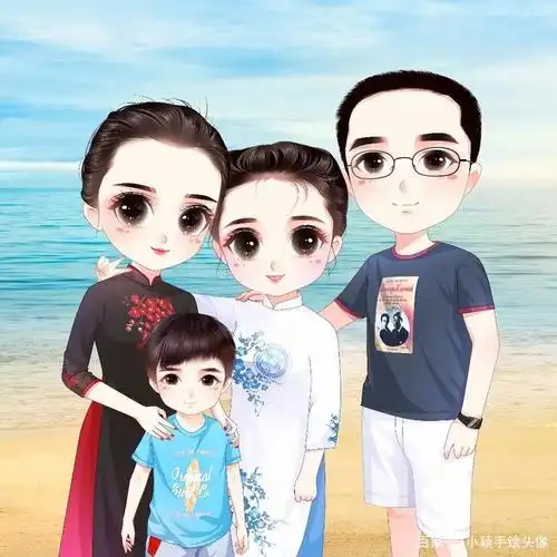 接受平凡,全家福微信头像,一家三口,四口亲子照