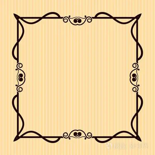 古老的老式框架, 装饰华丽的老式边框, 复古元素.矢量插图.