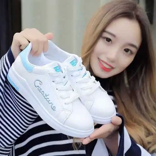 秋季少女板鞋大东2019松糕底单鞋高中学生厚底鞋小白鞋休闲运动鞋