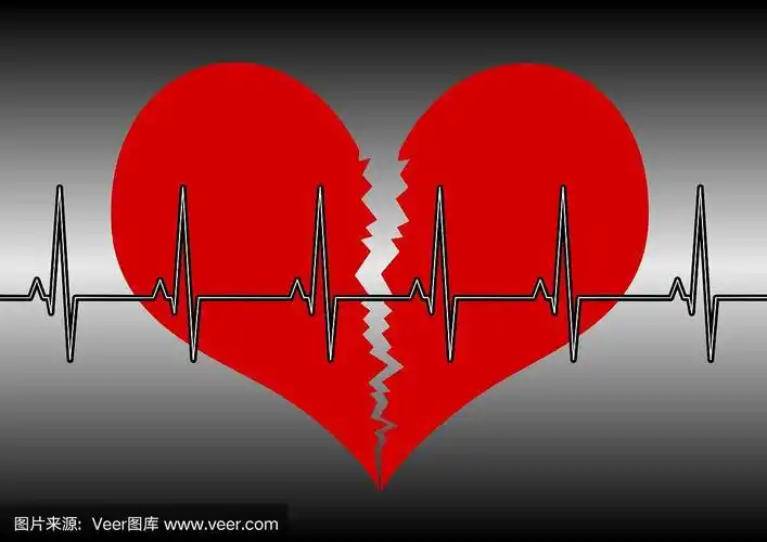 心脏图上的红色破碎的心