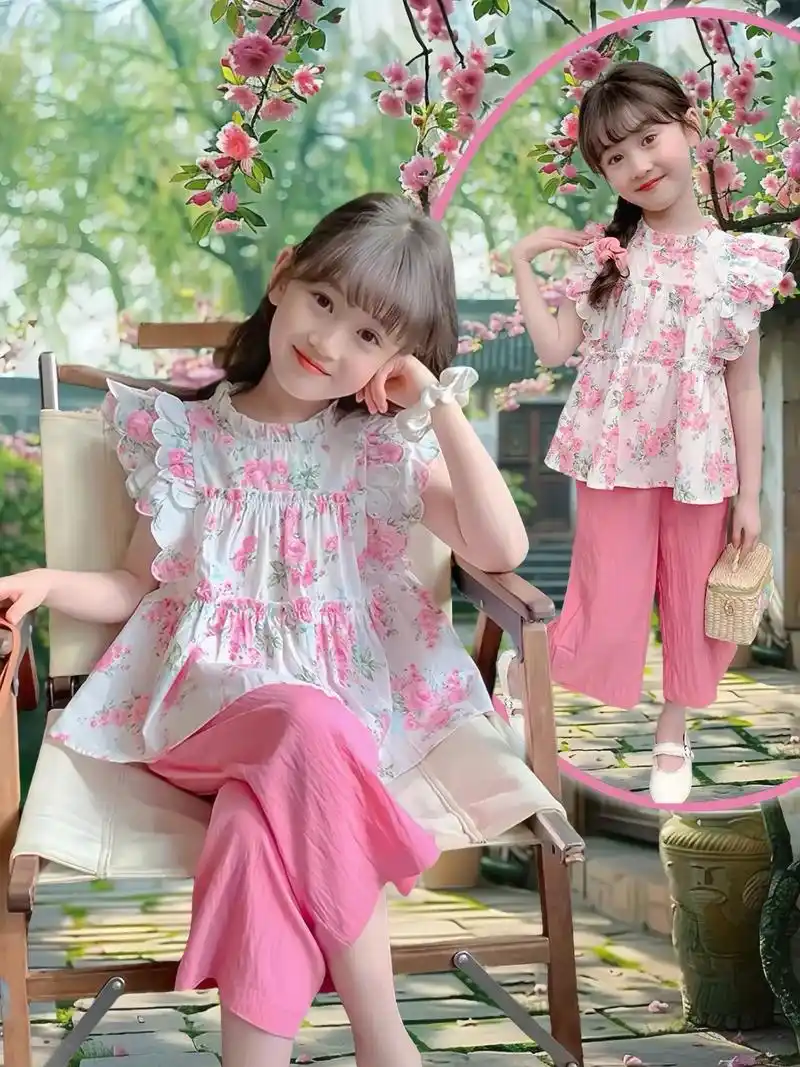 韩版设计,简约却又极具时尚感,休闲又洋气,小飞袖更是俏皮可爱,让孩子