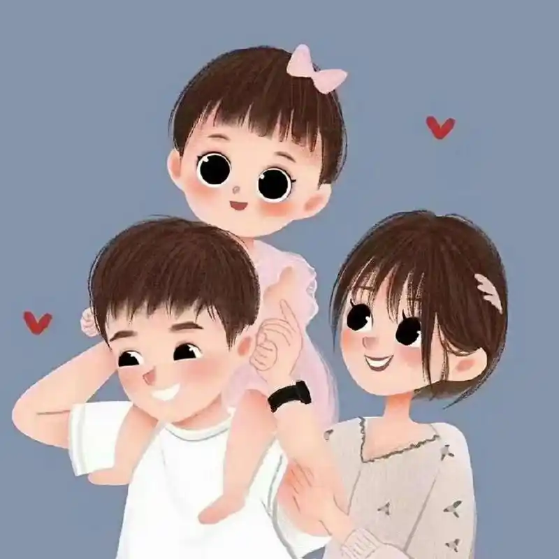 卡通图片9869996996 一家三口幸福的画面