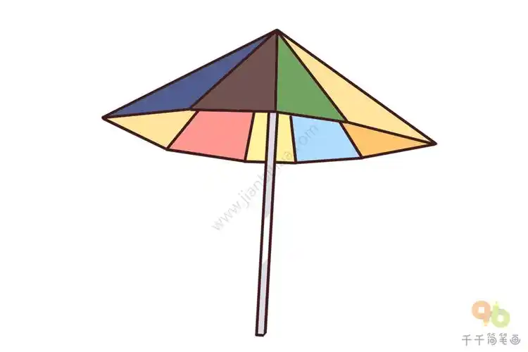 幼儿英语启蒙 边学边画沙滩伞的英文单词_生活用品英文认知简笔画