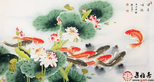 家里挂画该怎么选?张洪山九鱼图招财旺运必不可少家居挂画