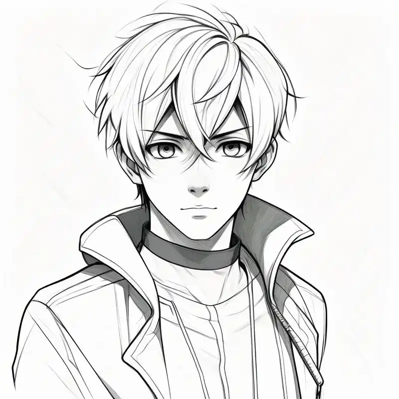 男漫画铅笔人物头像96 | 素描魅力