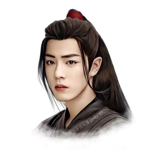 古月剑原创手绘头像欣赏肖战古装