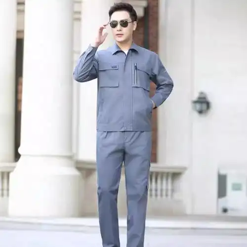 工作服套装春秋涤棉磨毛长袖汽修户外建筑工地劳保服车间工厂工衣