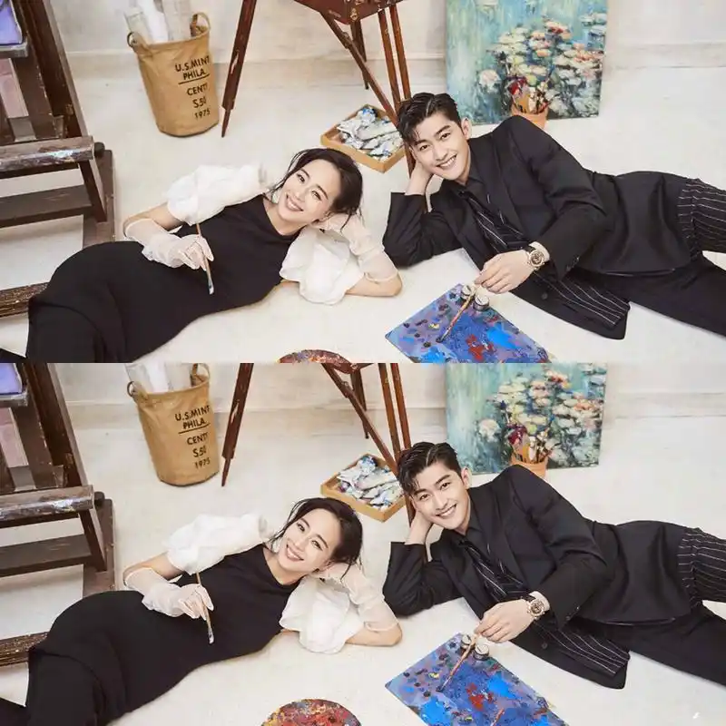 张翰张钧甯合体拍画报,婚纱照十分亮眼,网友: 好强的cp感