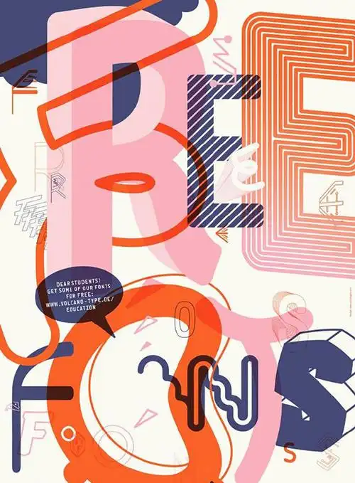 孟菲斯风格趣味设计海报参考图片