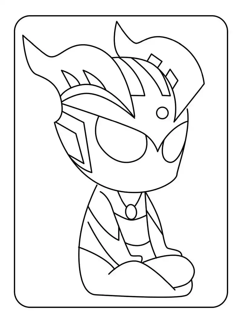 97卡通奥特曼涂色简笔画|全册120页可打印  8215用涂色的方式