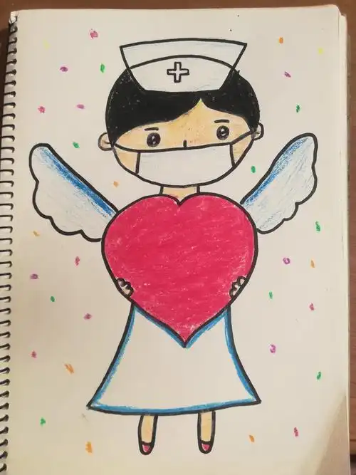 罗岭中心幼儿园之亲子绘画《白衣天使》