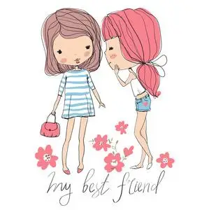 两个可爱的女孩图片