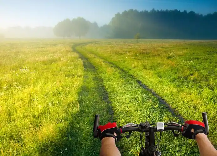 骑自行车,骑,乡间小路_高清图片_全景视觉