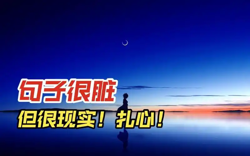 句子很脏,但很现实!扎心!