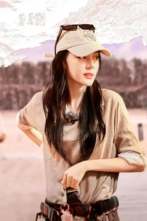 迪丽热巴体验悬崖秋千##原来迪丽热巴一直是素颜