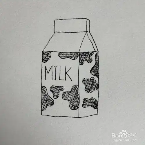 伊利盒装牛奶的简笔画