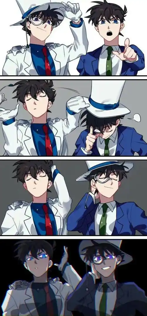 原创名侦探柯南漫迷中心基德送给新一的生日礼物