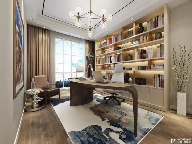 简欧书房吊顶装修效果图